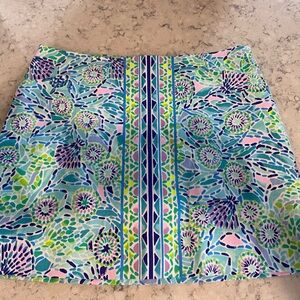 Lilly Pulitzer Blue Green Pink Printed Mini Skirt